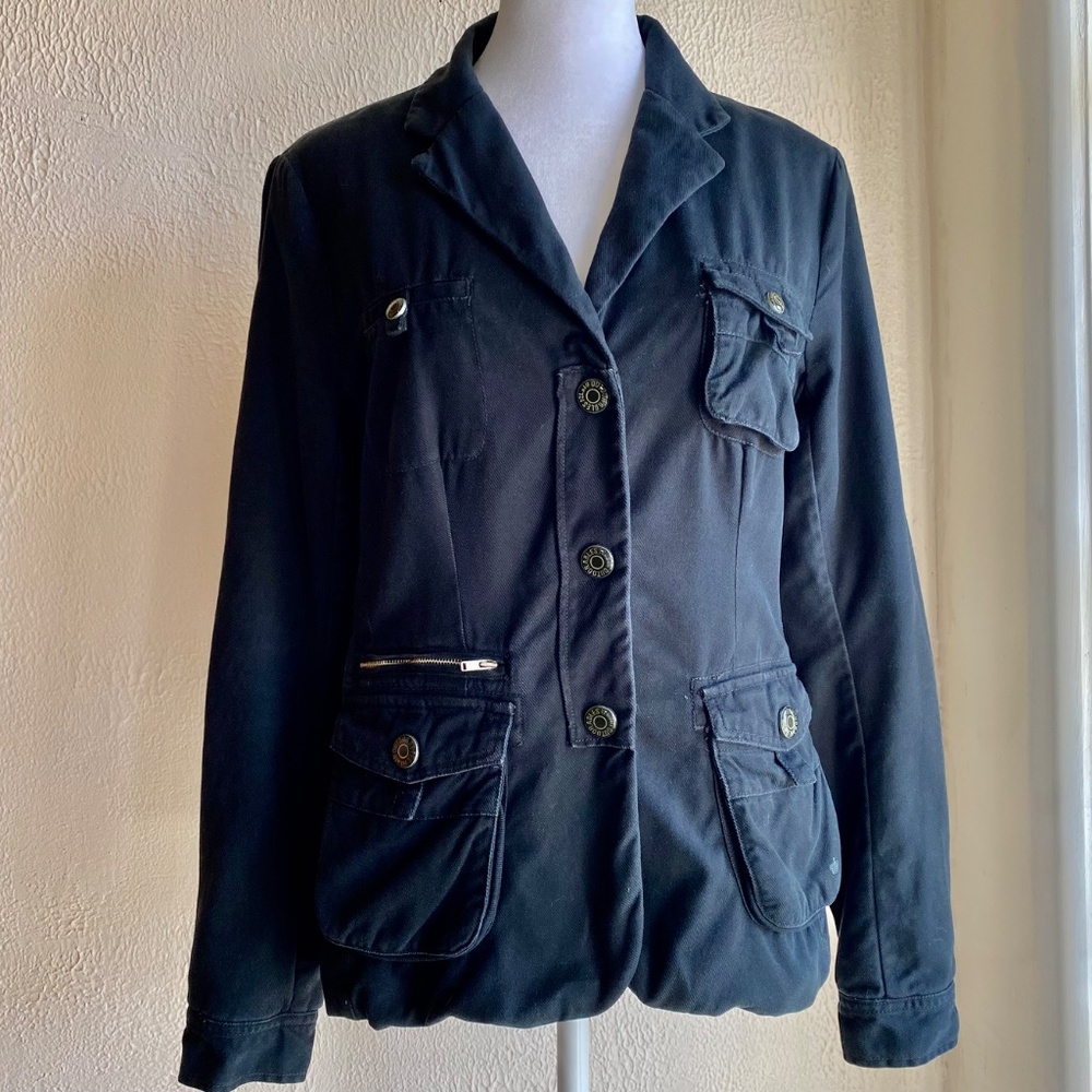 Anthropologie G1 Goods British Cavalry black fitted black utility jacket Sz M